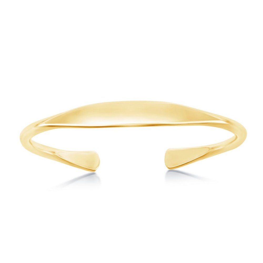 14kt Gold Plated Engravable Bangle Sterling Silver